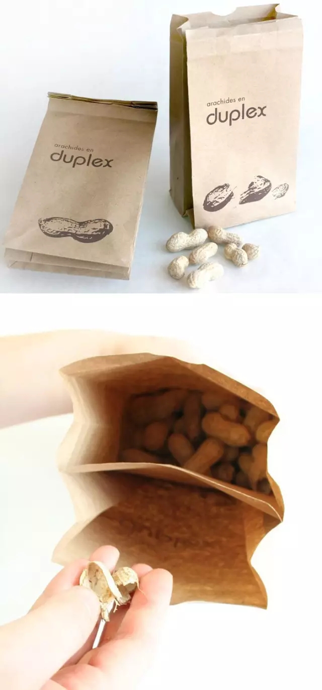 裝花生的紙袋子，中間的分隔是關(guān)鍵